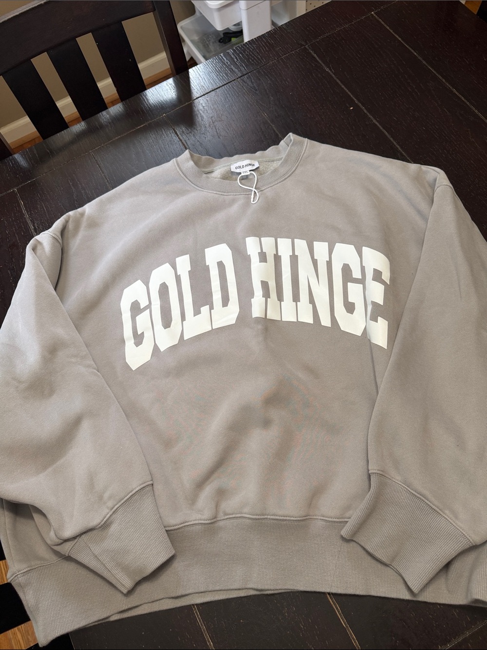 Gold Hinge Women’s Crewneck Sweatshirt - Grey/White
